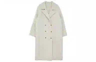 小镇姗姗 纯色双面呢直筒长款大衣 女款