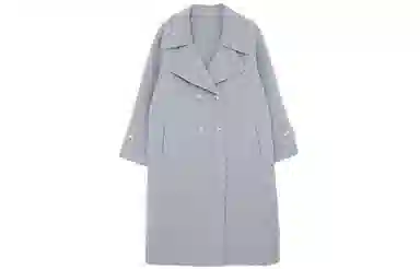小镇姗姗 纯色单排扣长款大衣 女款