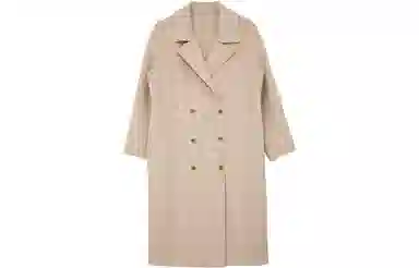 小镇姗姗 纯色双面呢直筒长款大衣 女款