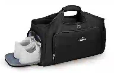 轻骑者 潮流大容量运动健身游泳便携旅游外出露营内置干湿分离独立鞋仓 织物 旅行包斜挎包健身包 大号 男女同款情侣款 米白