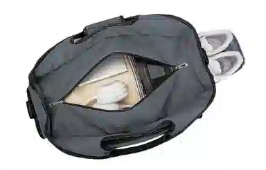 轻骑者 潮流大容量运动健身游泳便携旅游外出露营内置干湿分离独立鞋仓 织物 旅行包斜挎包健身包 大号 男女同款情侣款 米白