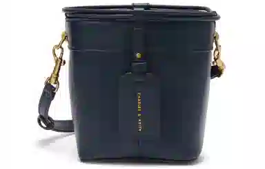 Charles & Keith Bucket Bag Cream/Navy/Green