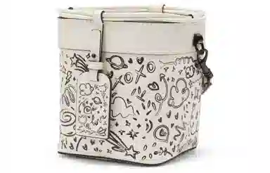 Charles & Keith Bucket Bag Cream/Navy/Green