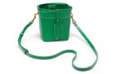 Charles & Keith Bucket Bag Cream/Navy/Green