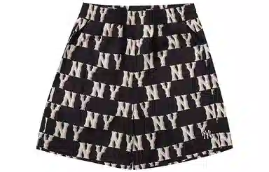 MLB New York Yankees Letter Print Shorts Black