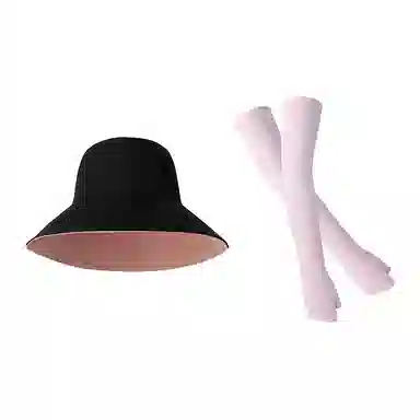 凌克春季出游女款防紫外线双面渔夫帽冰丝凉感防晒袖套套装 女士户外防晒套装