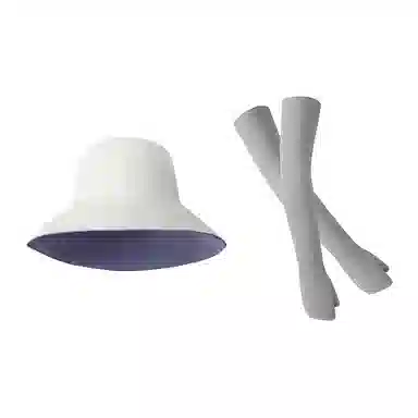 凌克春季出游女款防紫外线双面渔夫帽冰丝凉感防晒袖套套装 女士户外防晒套装