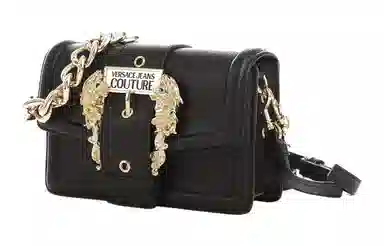 Versace Jeans Couture Baroque Buckle Bag Black
