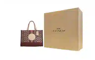 COACH Dempsey 30 Tote Bag Red Brown