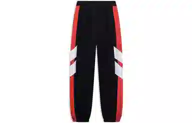 李宁 滑板系列 拼接撞色束脚宽松休闲裤 男款 黑色