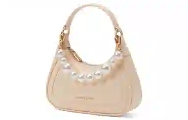 Charles & Keith Hart Bag Beige/Pink