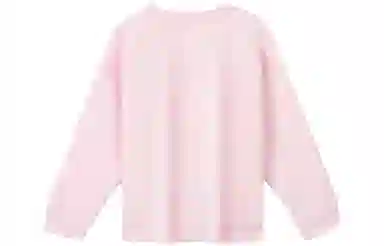 安踏 童装 印花字母圆领套头长袖卫衣 女童 薄暮粉