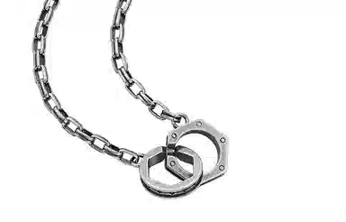 周六福 双环无形银饰套链男潮项链