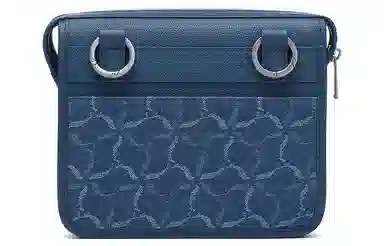 LI-NING 1990 Classic Series Retro Denim Crossbody Bag Blue Grey