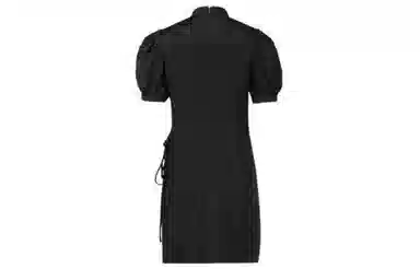 美洋 琼枝挽月裙自带书卷气~琵琶扣短袖提花短裙旗袍 女款