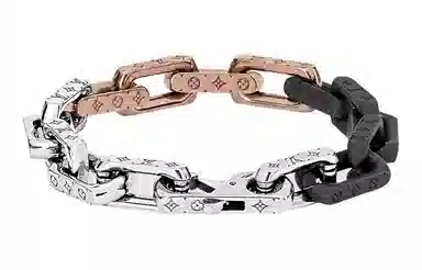 Louis Vuitton Monogram Stainless Steel Bracelet Silver