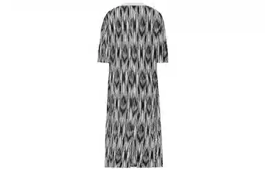 美洋 图案印花中长款短袖连衣裙