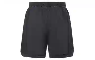 中国李宁 黄金年代 宽松水洗牛仔短裤 男款 黑色