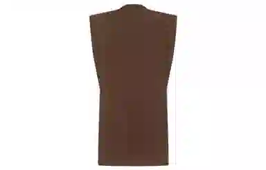 美洋 字母印花圆领无袖连衣裙 咖色