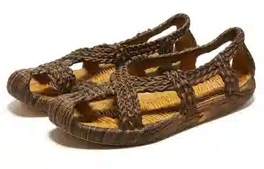 Baijingfang Retro Soft Sole Sandals Yellow