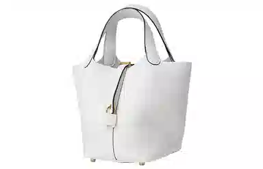 HERMES Picotin Lock 18 Clemence 0U New White