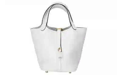 HERMES Picotin Lock 18 Clemence 0U New White