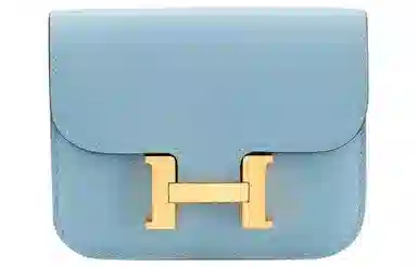 HERMES Constance Slim Evercolor J7 Bleu Lin