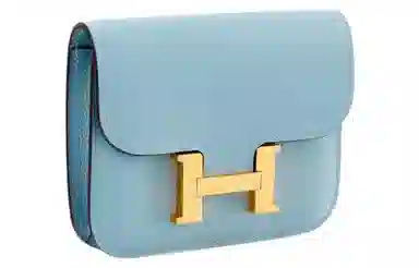 HERMES Constance Slim Evercolor J7 Bleu Lin