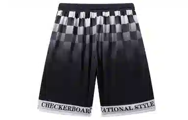 FireMonkey Gradient Checkered Mesh Shorts Black
