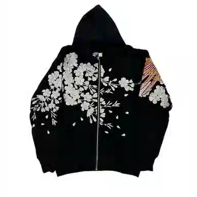 Sanshengliubu Heavy Embroidery Zipper Hoodie
