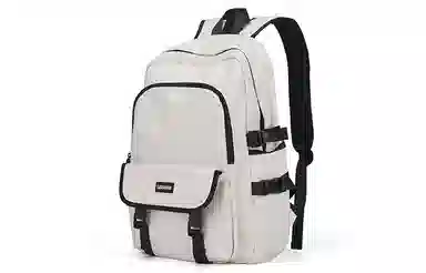 轻骑者 休闲百搭学生韩版旅游通勤户外运动 织物 旅行包书包背包双肩包 常规 男女同款情侣款 米白色/黑色/浅绿色/蓝色