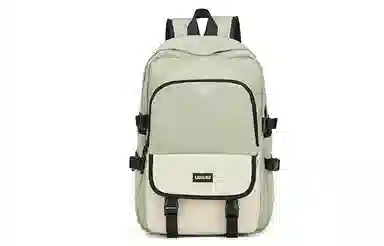 轻骑者 休闲百搭学生韩版旅游通勤户外运动 织物 旅行包书包背包双肩包 常规 男女同款情侣款 米白色/黑色/浅绿色/蓝色