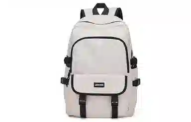 轻骑者 休闲百搭学生韩版旅游通勤户外运动 织物 旅行包书包背包双肩包 常规 男女同款情侣款 米白色/黑色/浅绿色/蓝色