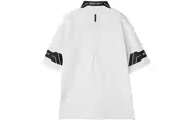 NORVINCY Letter Print Asymmetric Hem Polo Shirt