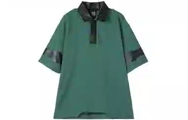 NORVINCY Letter Print Asymmetric Hem Polo Shirt