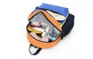 轻骑者 韩版可爱卡通休闲时尚潮流撞色初高中生大学生便携百搭多功能 织物 旅行包 书包背包双肩包 男女同款情侣款 多色