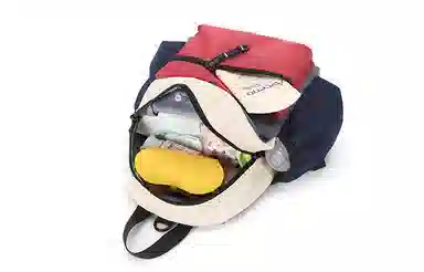 轻骑者 韩版可爱卡通休闲时尚潮流撞色初高中生大学生便携百搭多功能 织物 旅行包 书包背包双肩包 男女同款情侣款 多色