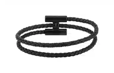 Hermes Tournis Tressé Bracelet Black