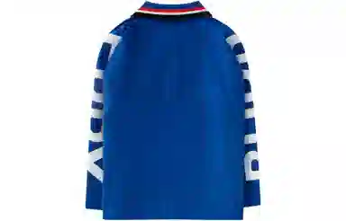 Burberry SS23 Logo Print Long Sleeve Polo Shirt Blue