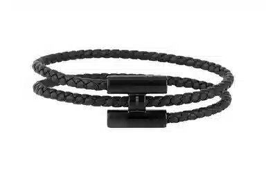 Hermes Tournis Tressé Bracelet Black
