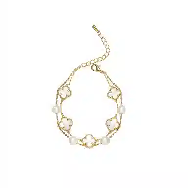 指尖瑰宝 指尖瑰宝幸运四叶草贝母珍珠 手链 女款 礼盒
