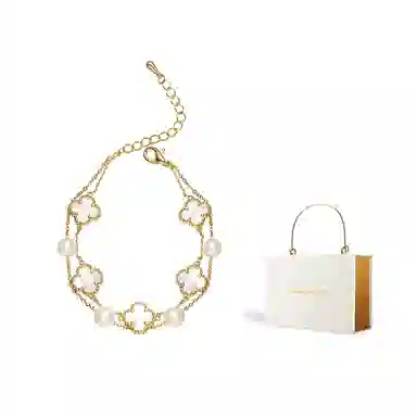 指尖瑰宝 指尖瑰宝幸运四叶草贝母珍珠 手链 女款 礼盒