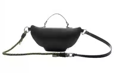 中国李宁 运动时尚 合成革 单肩斜挎胸包 男女同款情侣款 黑色