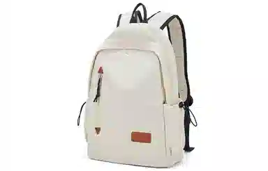 轻骑者 日系休闲学生大容量百搭潮流户外运动通勤 织物 电脑包旅行包书包背包双肩包 常规 男女同款情侣款 米白/黑色