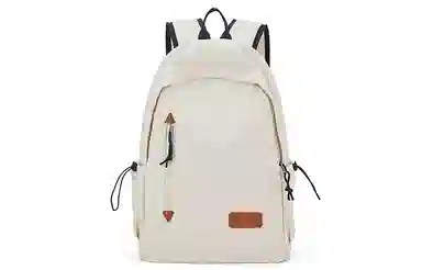 轻骑者 日系休闲学生大容量百搭潮流户外运动通勤 织物 电脑包旅行包书包背包双肩包 常规 男女同款情侣款 米白/黑色