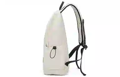 轻骑者 日系休闲学生大容量百搭潮流户外运动通勤 织物 电脑包旅行包书包背包双肩包 常规 男女同款情侣款 米白/黑色