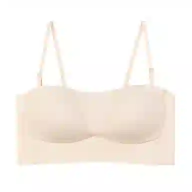 内在密码 无痕抹胸吊带内衣女美背心一体细肩带聚拢防下垂大胸罩显小文胸 两件装