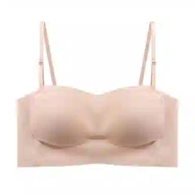 内在密码 无痕抹胸吊带内衣女美背心一体细肩带聚拢防下垂大胸罩显小文胸 两件装