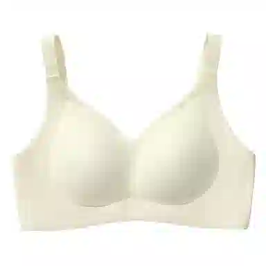 内在密码 无痕固定杯内衣女薄款大胸显小果冻条软无钢圈文胸 两件装