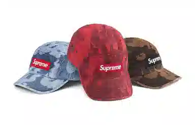 Supreme SS23 WEEK13 FLAMES JACQUARD DENIM CAMP CAP